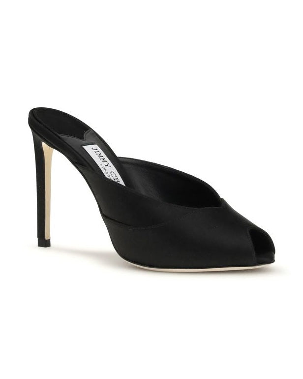 Jimmy Choo Black Calf Leather Bos Taurus Stiletto Heel Sandals Glam Steals