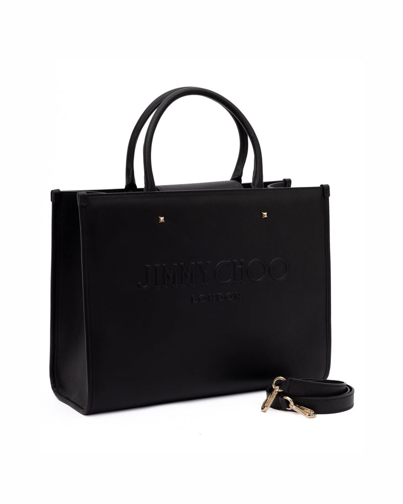 Jimmy Choo Black Leather Avenue S Tote Handbag Glam Steals