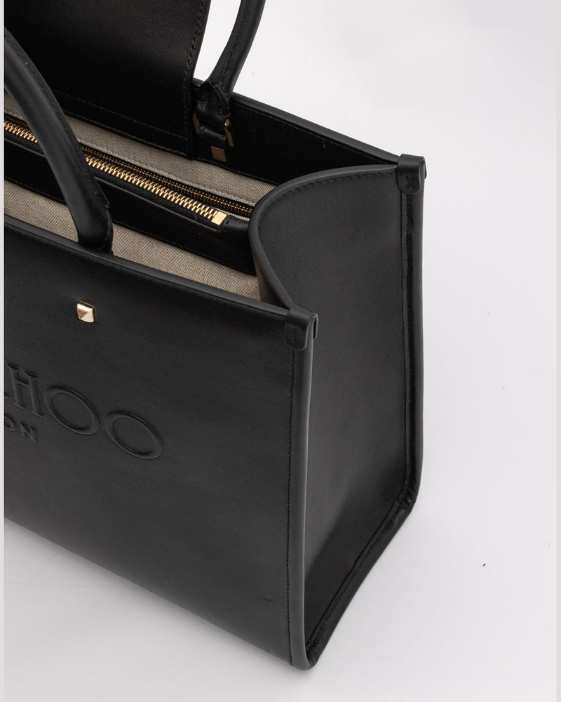 Jimmy Choo Black Leather Avenue S Tote Handbag Glam Steals