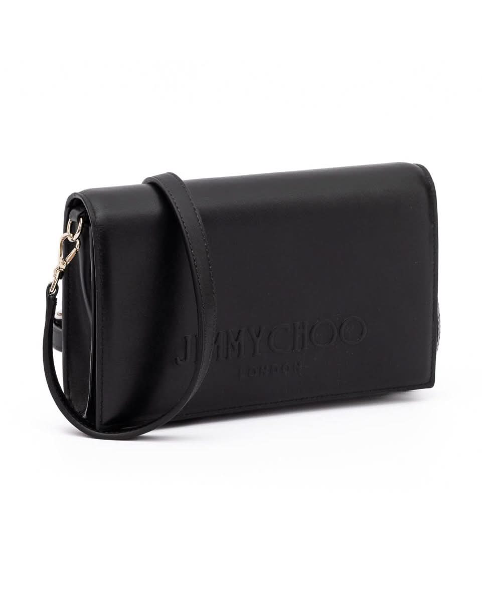 Jimmy Choo Black Leather Avenue Shoulder Strap Bag Glam Steals