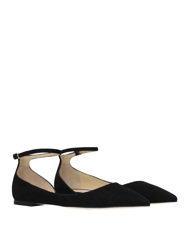 Jimmy Choo Black Leather Ballet Flats 