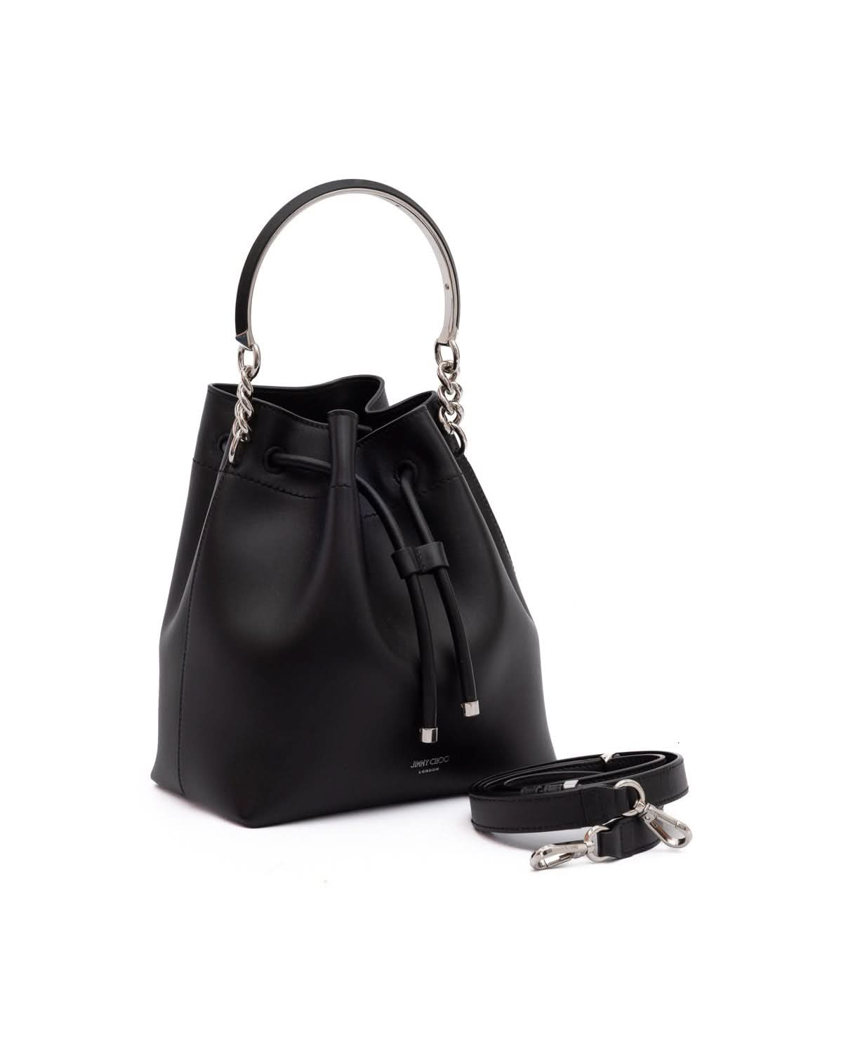 Jimmy Choo Black Leather Bon Bucket Bag Glam Steals
