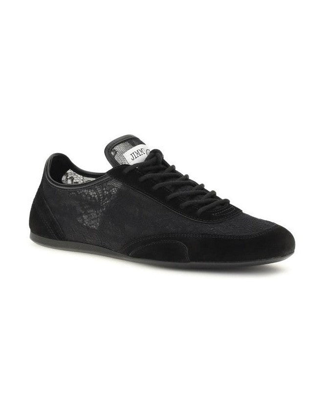 Jimmy Choo Black Leather Calf Bos Taurus Athletic Sneakers Glam Steals