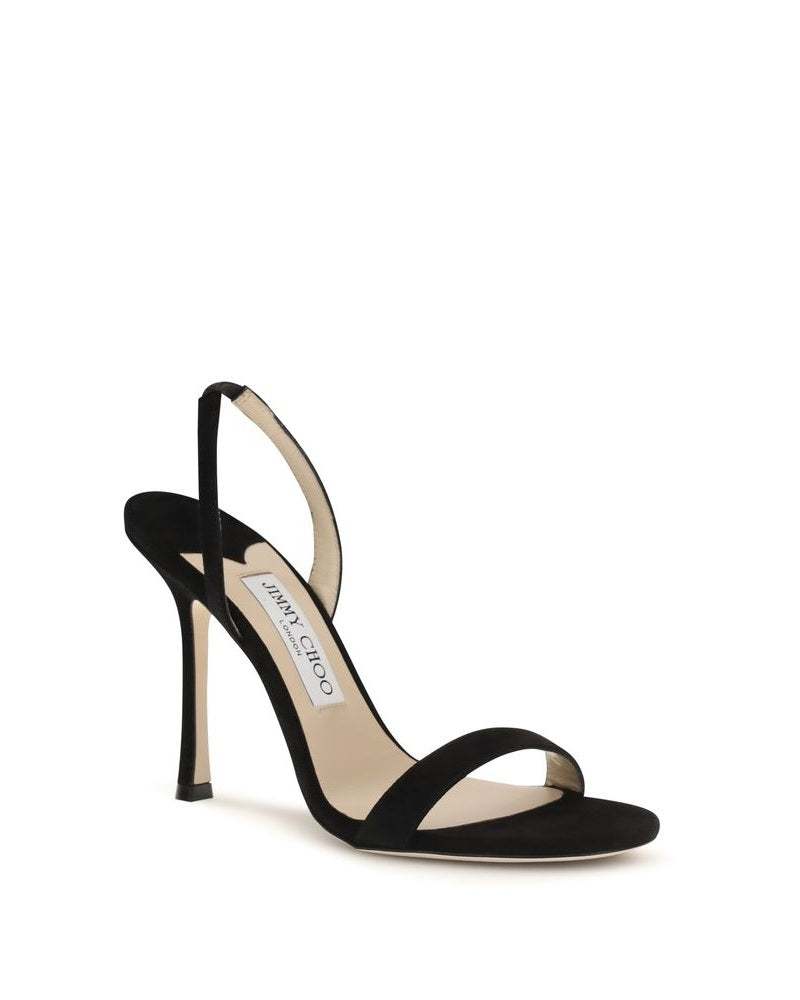 Jimmy Choo Black Leather Calf Bos Taurus Stiletto Heel Sandals Glam Steals