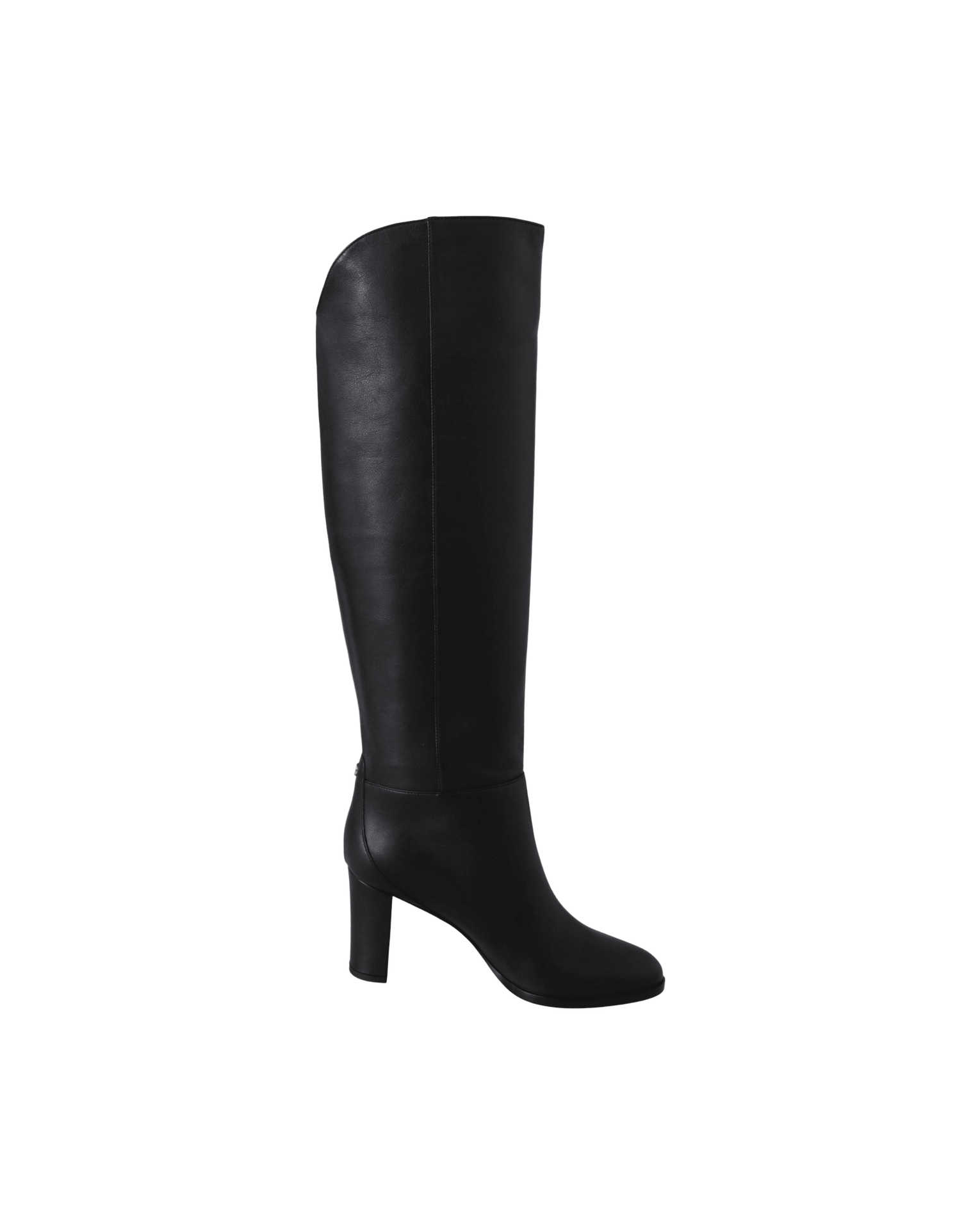 Jimmy Choo Black Leather Elegant Calf Heeled Boots Glam Steals
