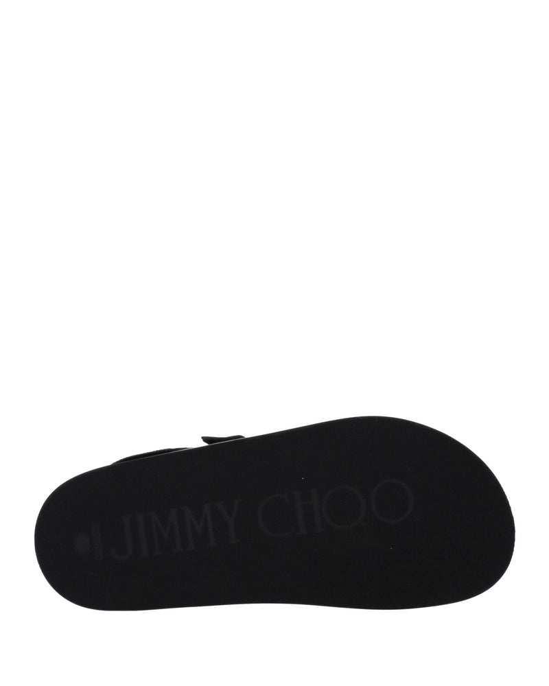 Jimmy Choo Black Leather Flat Sandals Glam Steals