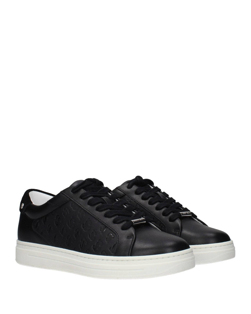 Jimmy Choo Black Leather Low Top Sneakers Glam Steals