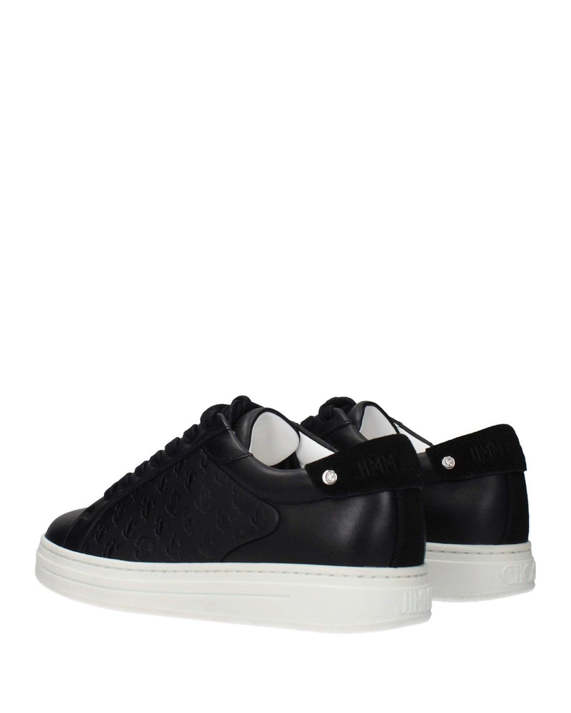 Jimmy Choo Black Leather Low Top Sneakers Glam Steals