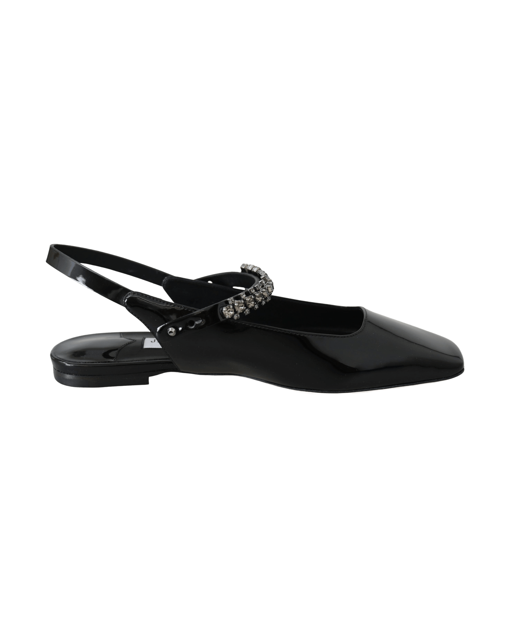 Jimmy Choo Black Leather Patent Mahdis Flat Shoes Glam Steals
