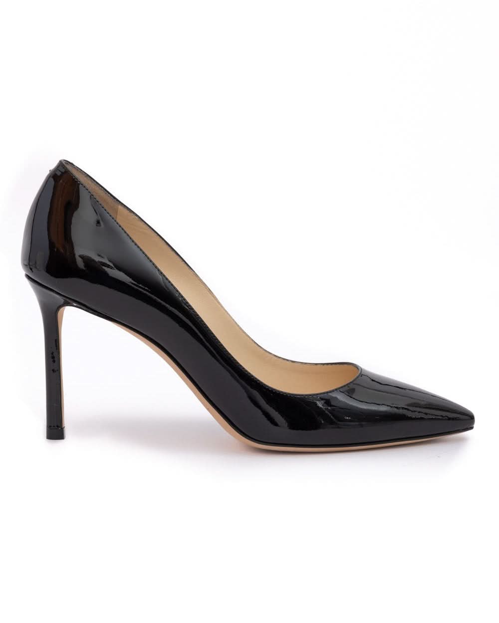 Jimmy Choo Black Leather Patent Romy 85 Pumps Glam Steals