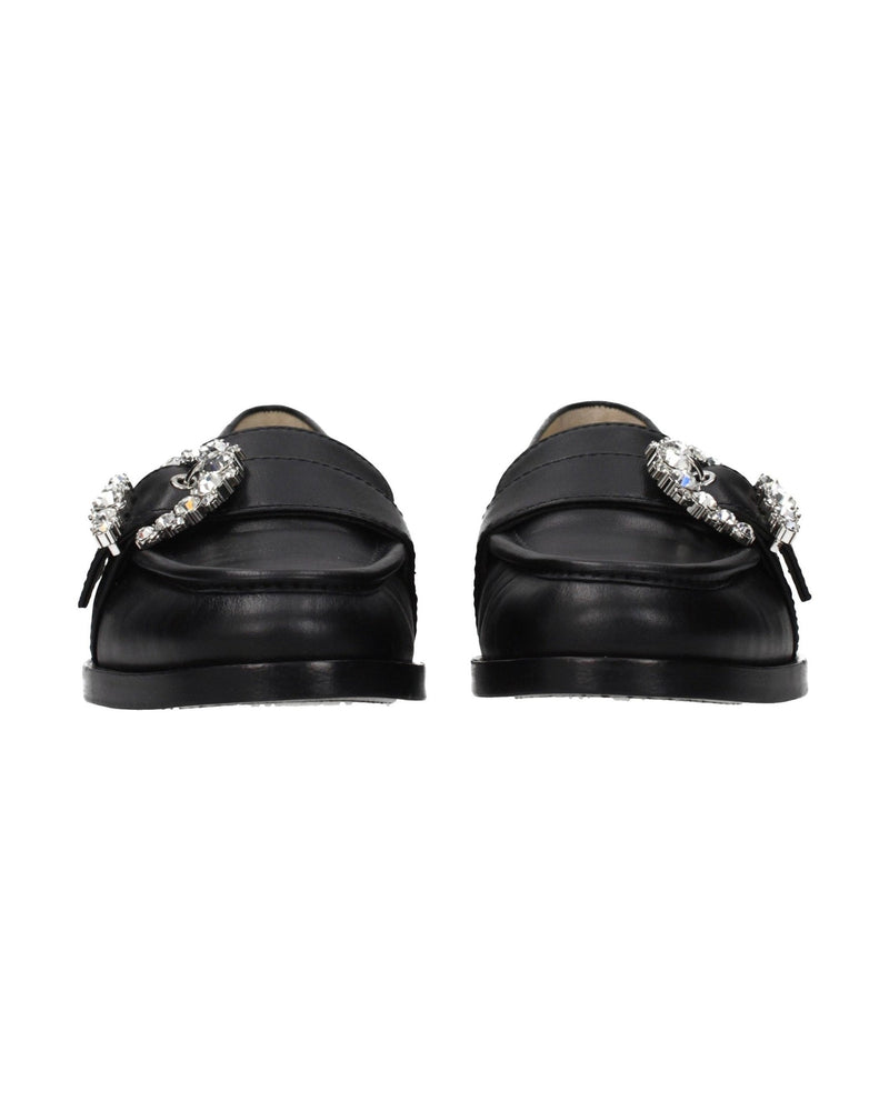 Jimmy Choo Black Leather Slip On Loafers Glam Steals
