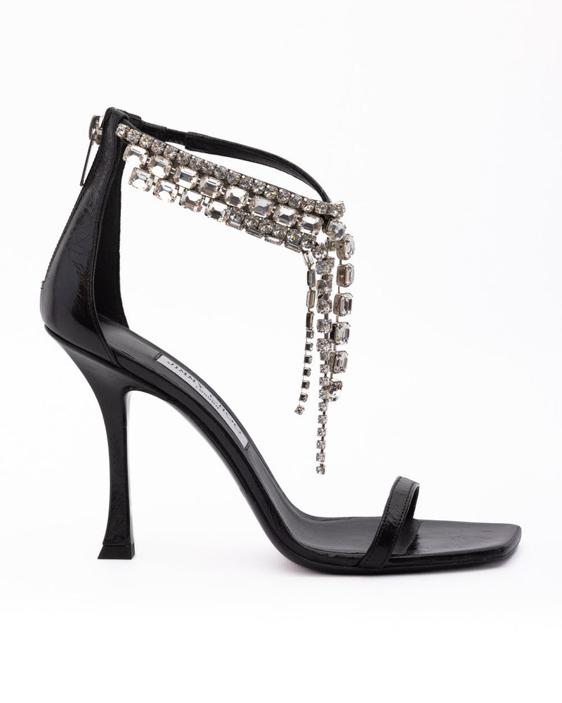 Jimmy Choo Black Leather Verity Sandals Glam Steals