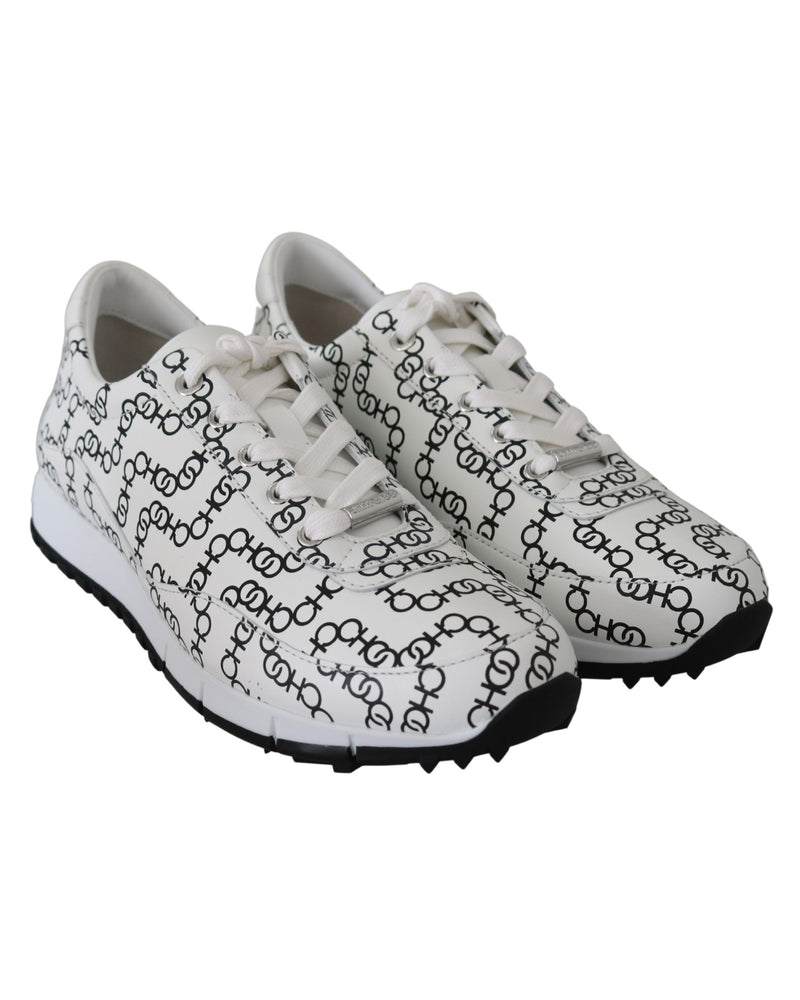 Jimmy Choo Black Leather White Monza Sneakers Glam Steals