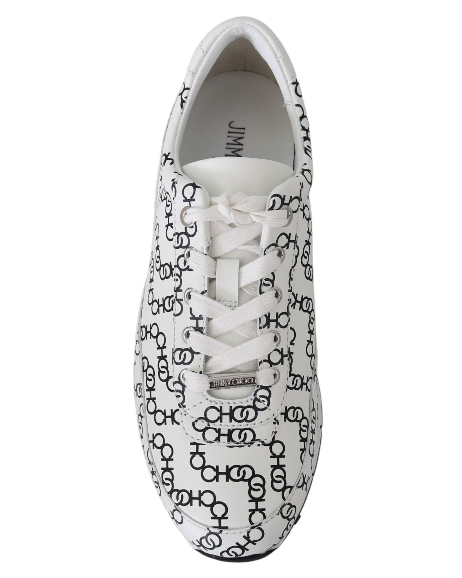 Jimmy Choo Black Leather White Monza Sneakers Glam Steals