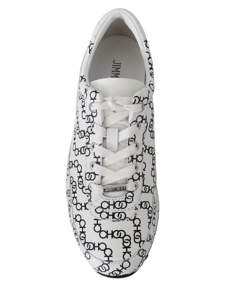 Jimmy Choo Black Leather White Monza Sneakers Glam Steals