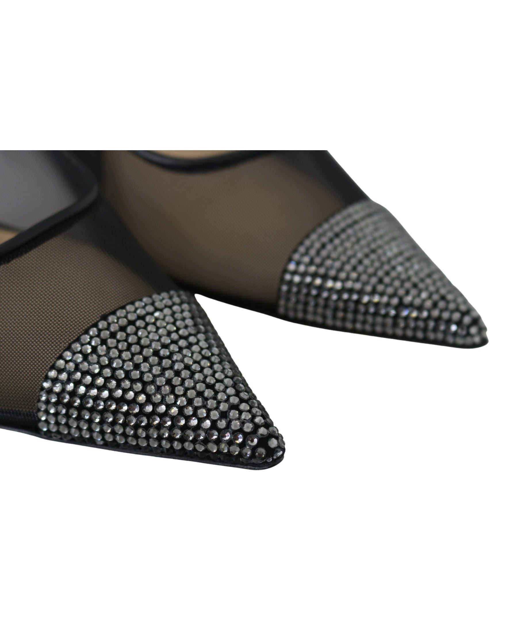 Jimmy Choo Black Mesh Amika 85 Diamond Pumps Shoes Glam Steals