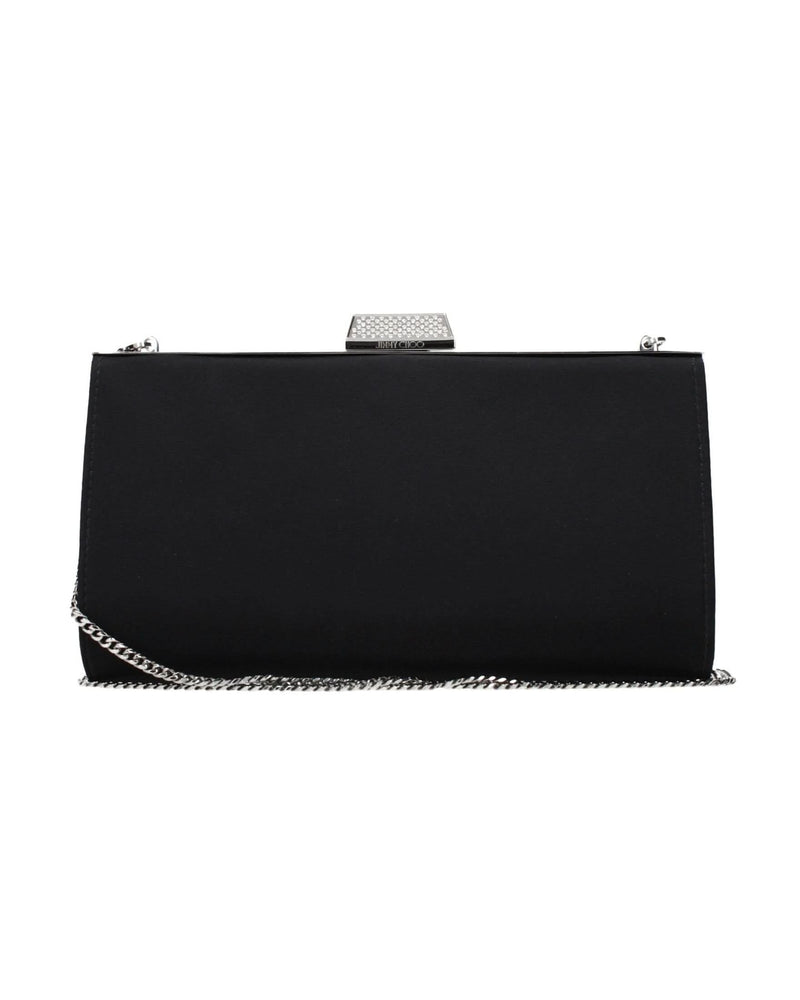 Jimmy Choo Black Satin Clutch Bag 