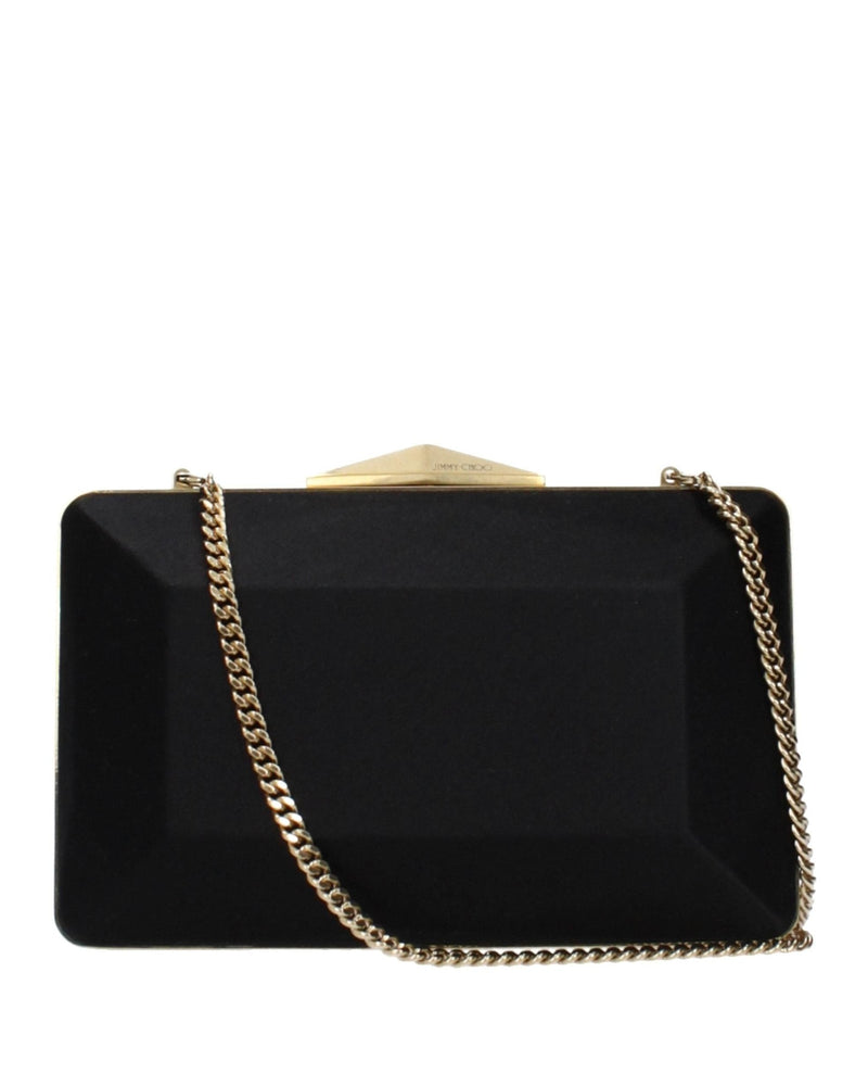 Jimmy Choo Black Satin Clutch Bag Glam Steals