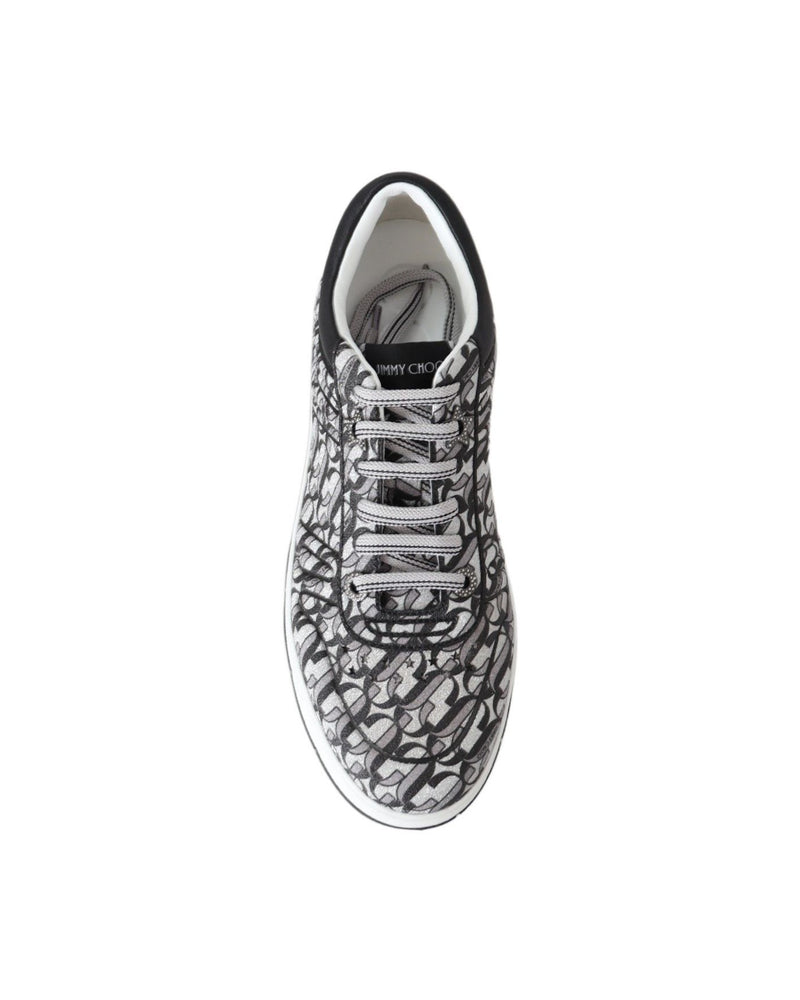 Jimmy Choo Black Silver Glitter Hawaii Sneakers Glam Steals