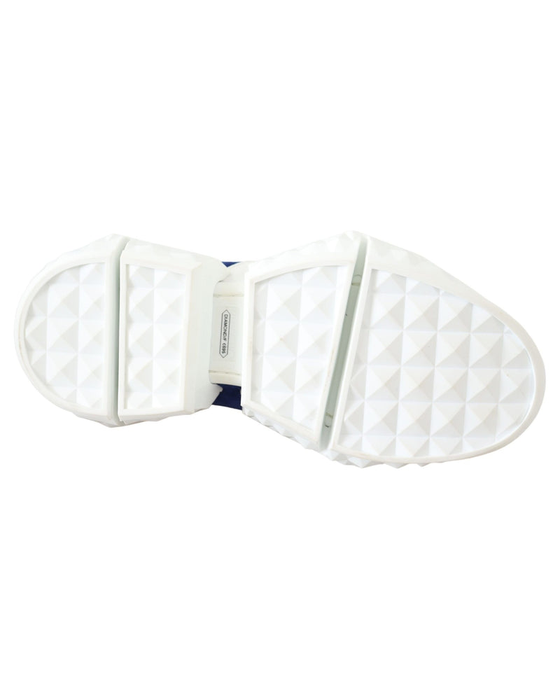 Jimmy Choo Blue Leather Diamond Orange Sneaker Glam Steals