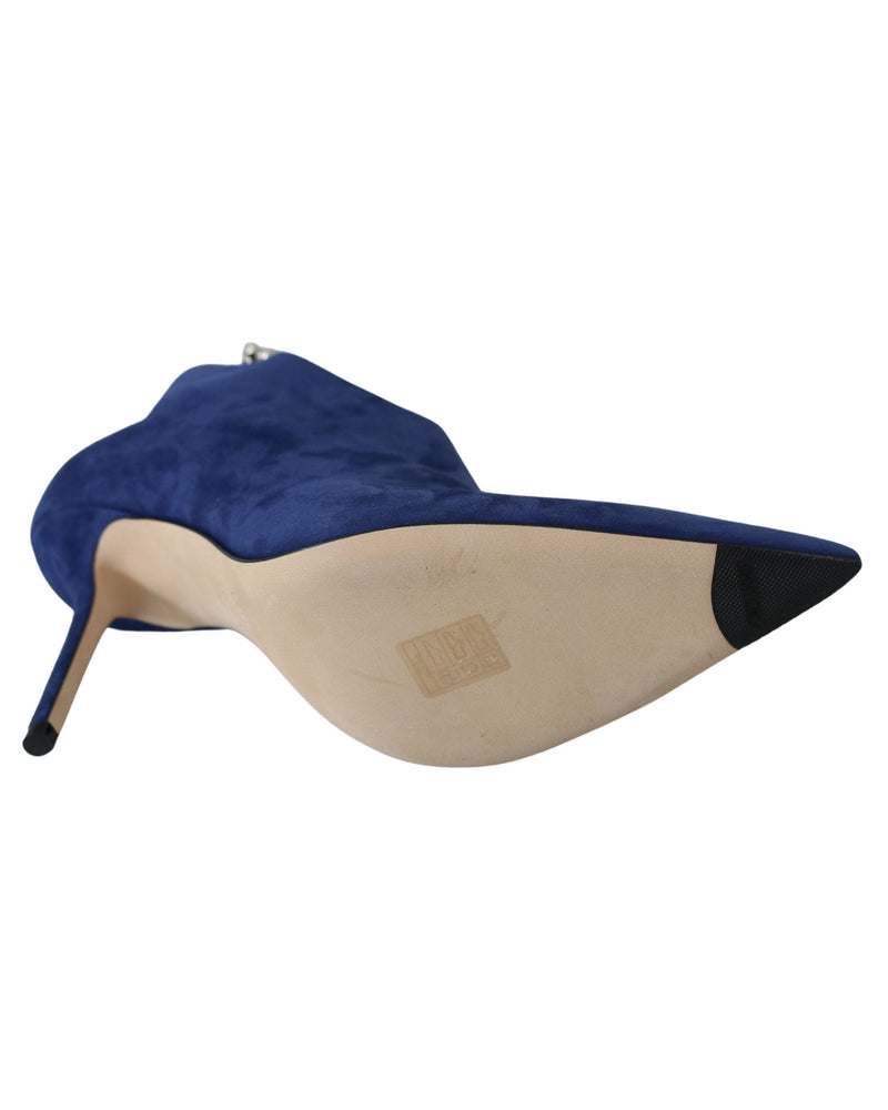 Jimmy Choo Blue Leather Pop Blaize 100 Boots Shoes Glam Steals