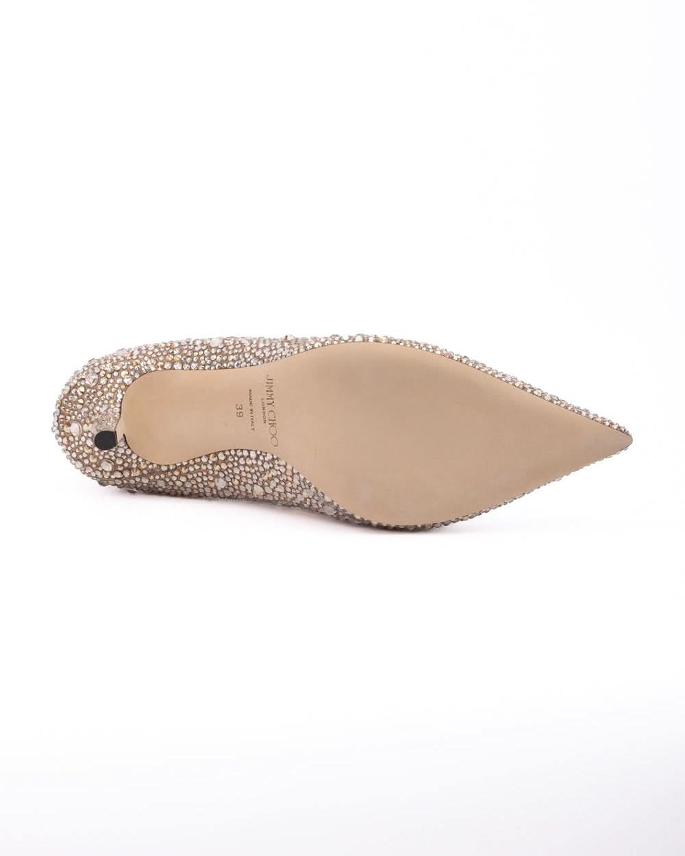 Jimmy Choo Bronze Light Crystal Love 85 Pumps Glam Steals