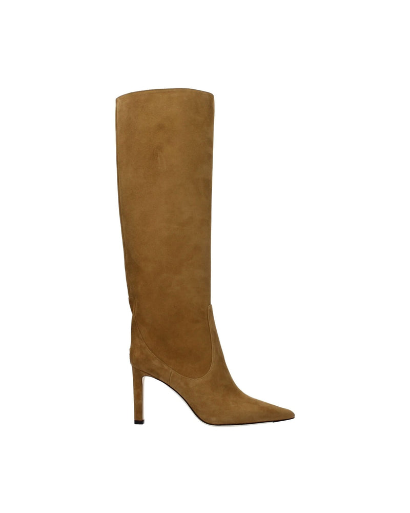 Jimmy Choo Brown Leather High Heel Boots 