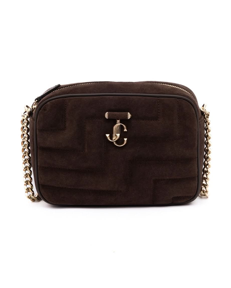 Jimmy Choo Brown Suede Avenue Camera Crossbody Bag Glam Steals
