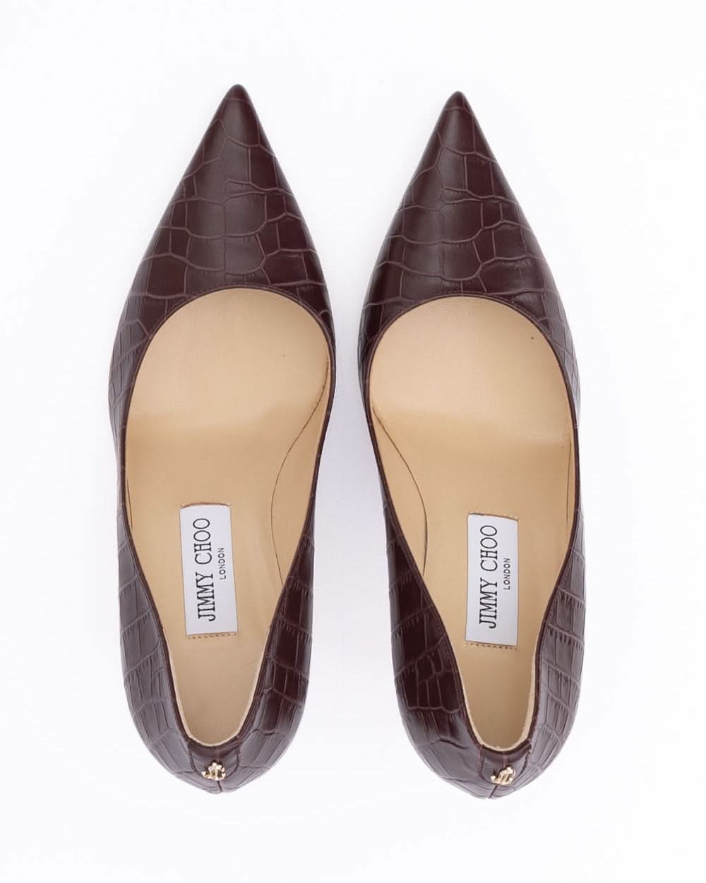 Jimmy Choo Burgundy Leather Croco Embossed Agnes Pumps Glam Steals