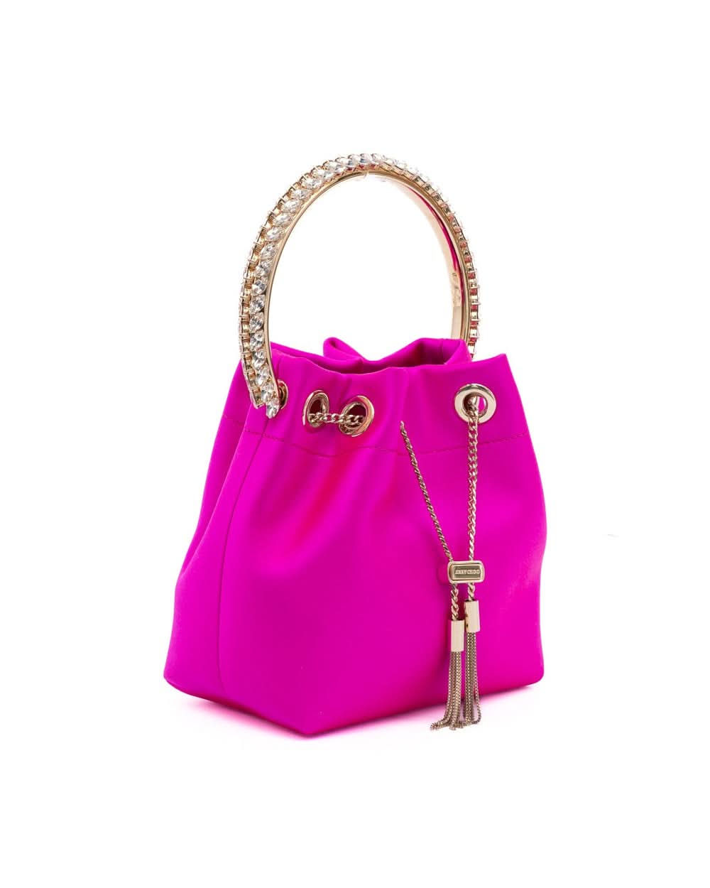 Jimmy Choo Fuchsia Satin Bon Bucket Bag Glam Steals