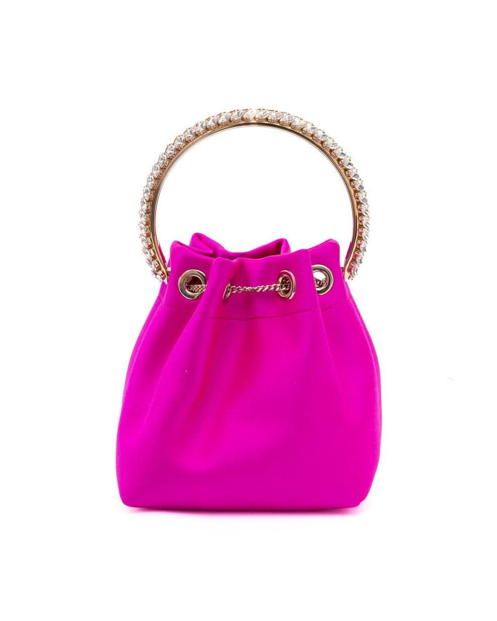 Jimmy Choo Fuchsia Satin Bon Bucket Bag Glam Steals