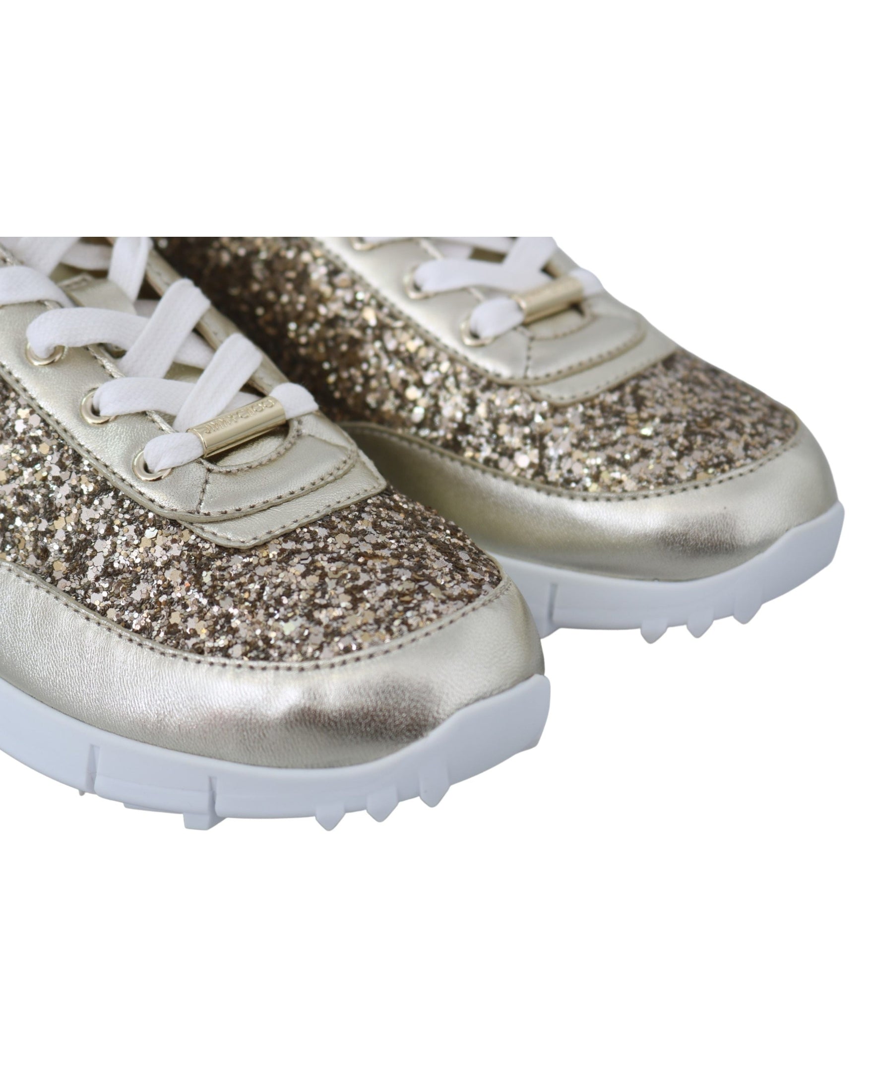 Jimmy Choo Gold Leather Antique Monza Sneakers Glam Steals