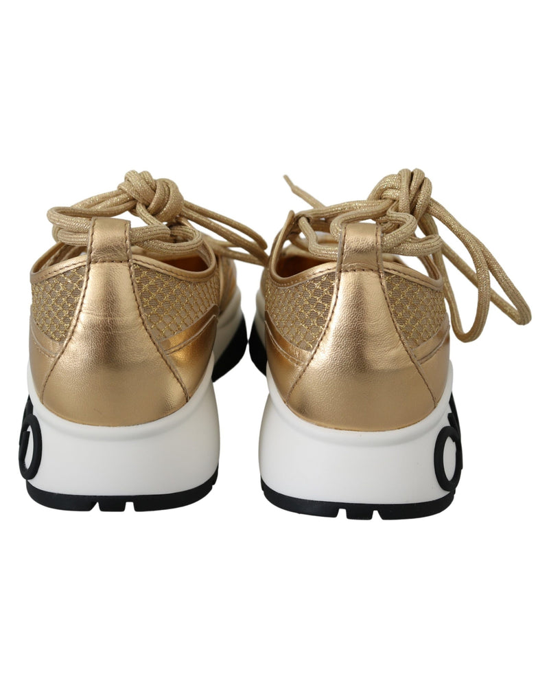 Jimmy Choo Gold Mesh Leather Michigan Sneakers Glam Steals