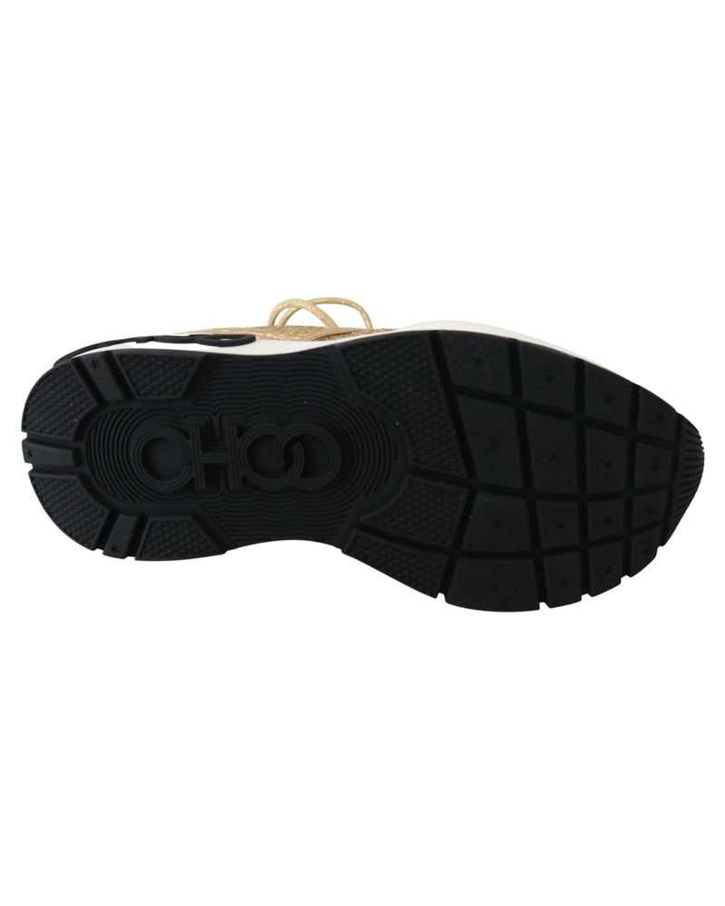 Jimmy Choo Gold Mesh Leather Michigan Sneakers Glam Steals