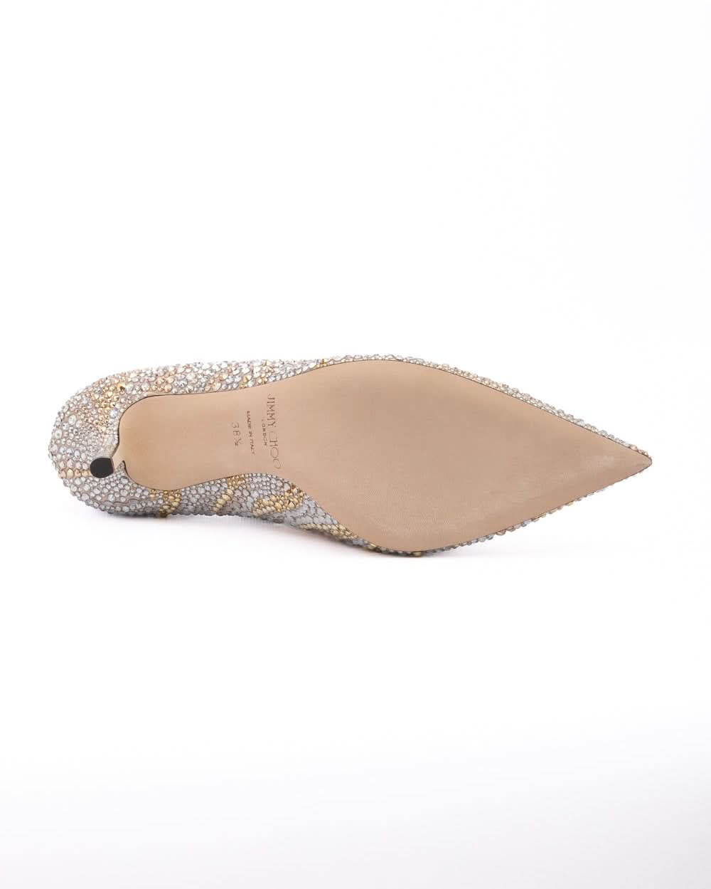 Jimmy Choo Gold Mix Crystal Love 85 Pumps Glam Steals
