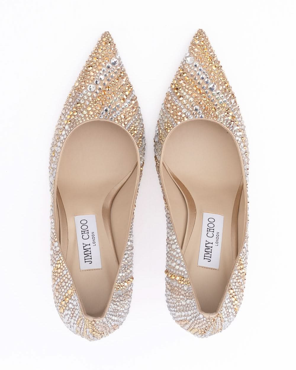 Jimmy Choo Gold Mix Crystal Love 85 Pumps Glam Steals