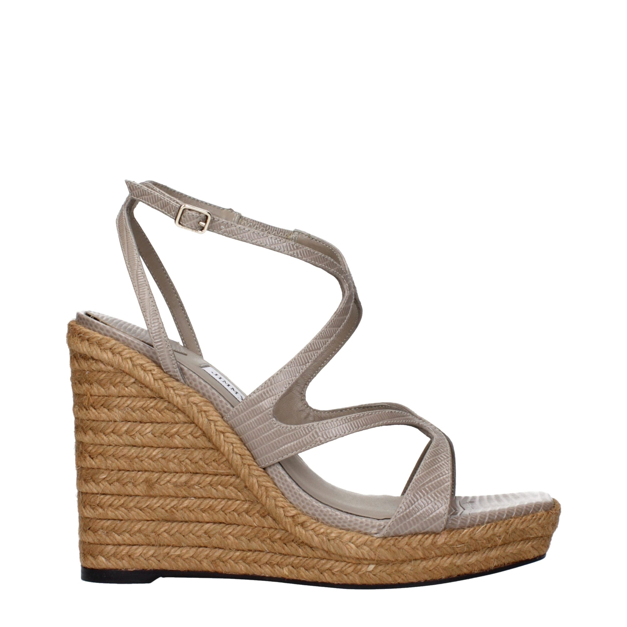 Jimmy Choo Gray Leather Wedges Sandals Glam Steals