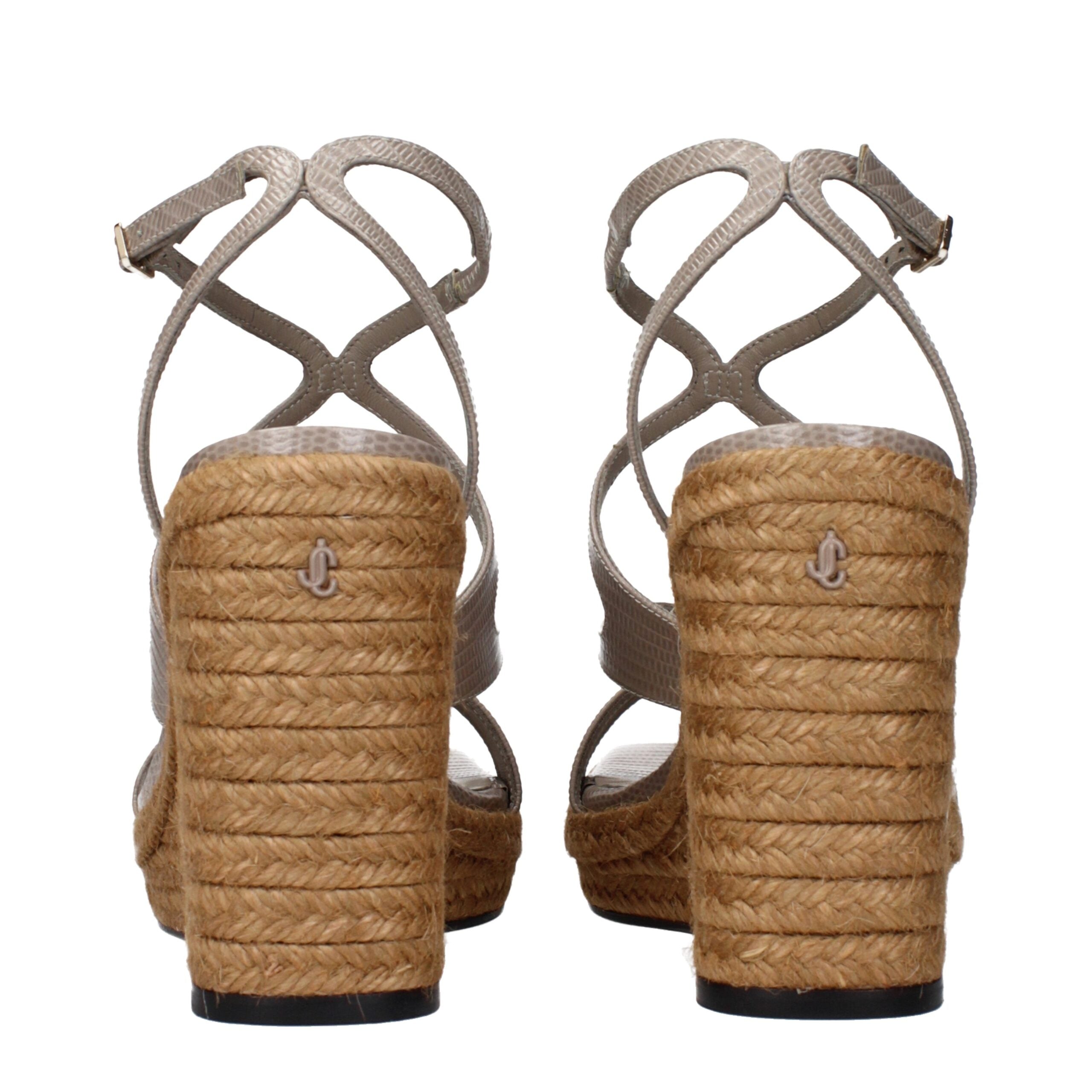 Jimmy Choo Gray Leather Wedges Sandals Glam Steals
