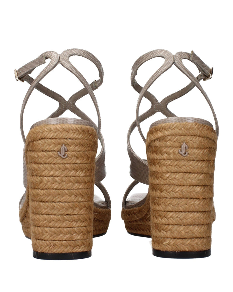 Jimmy Choo Gray Leather Wedges Sandals Glam Steals