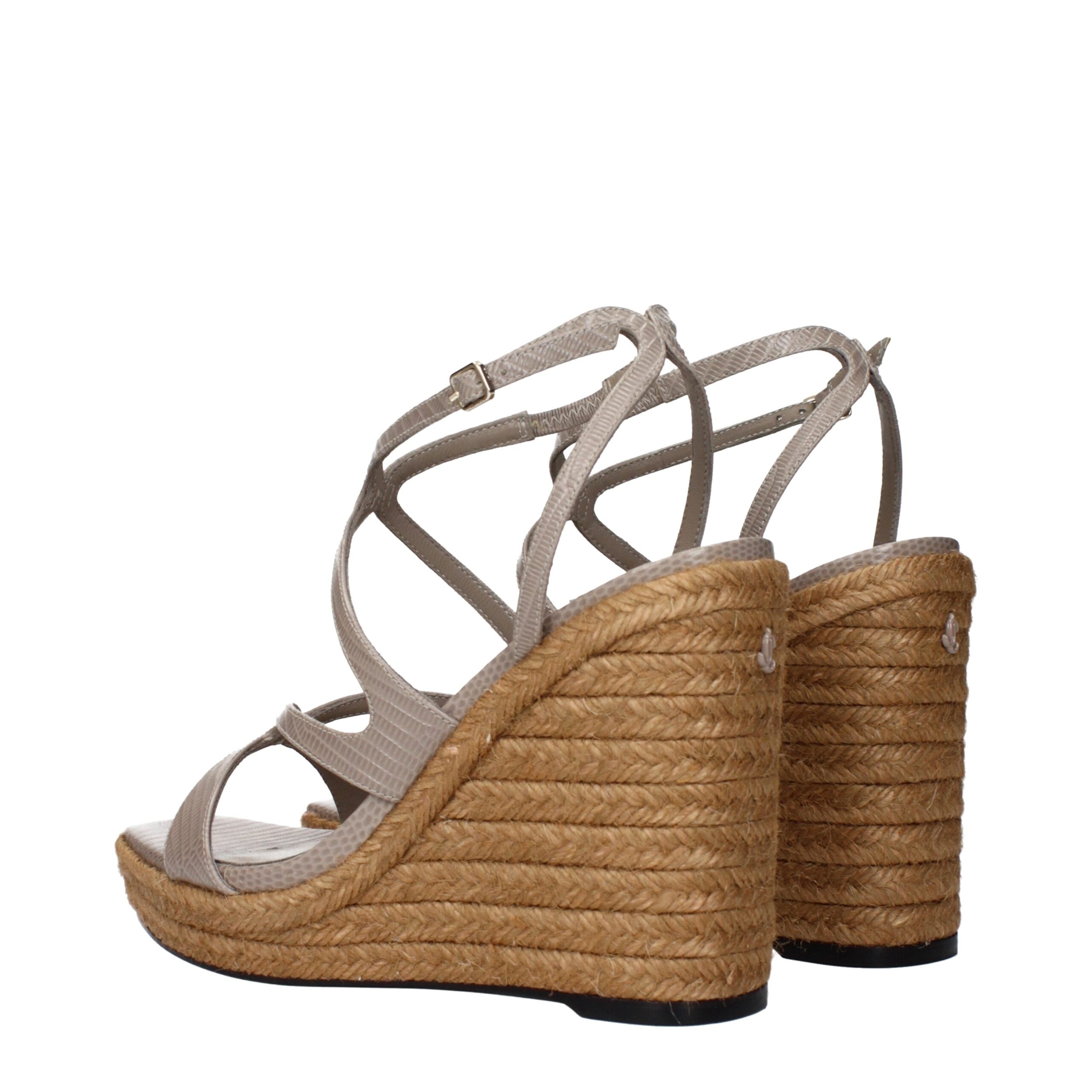 Jimmy Choo Gray Leather Wedges Sandals Glam Steals
