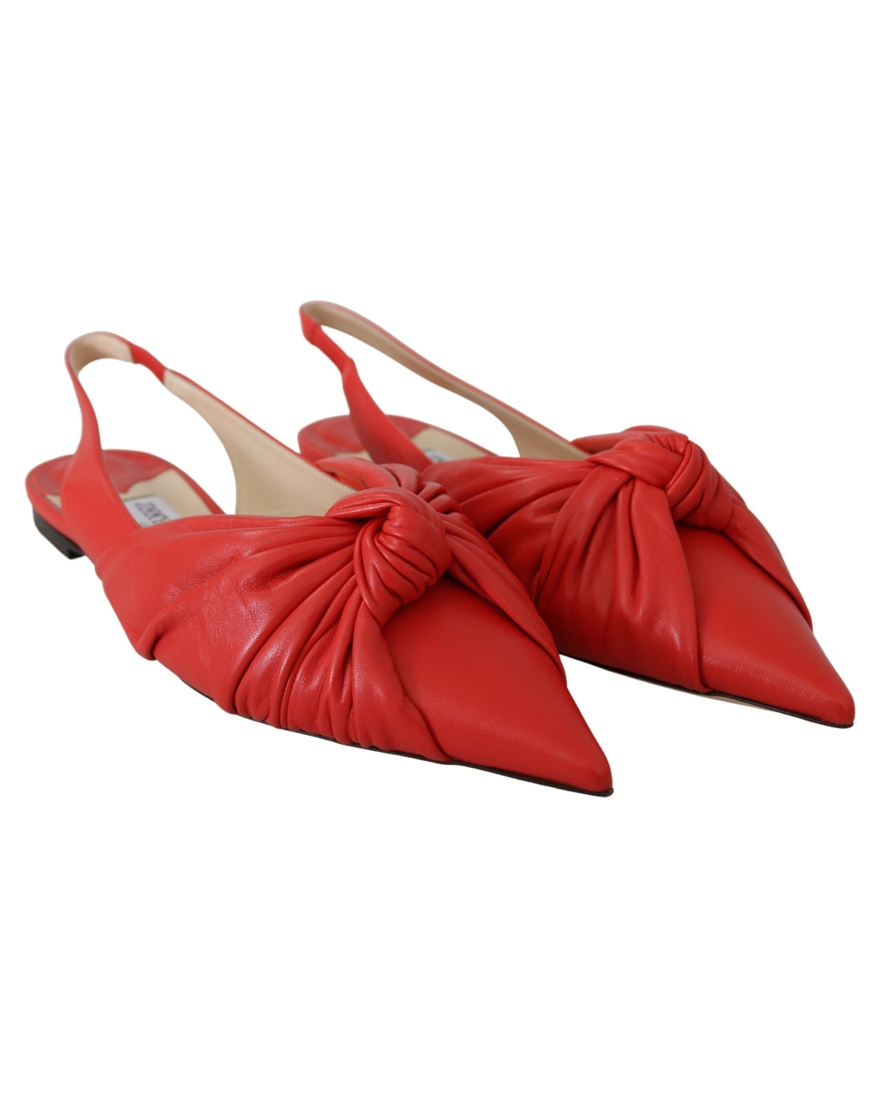 Jimmy Choo Leather Annabell Flat Nap Chilli Shoes Glam Steals