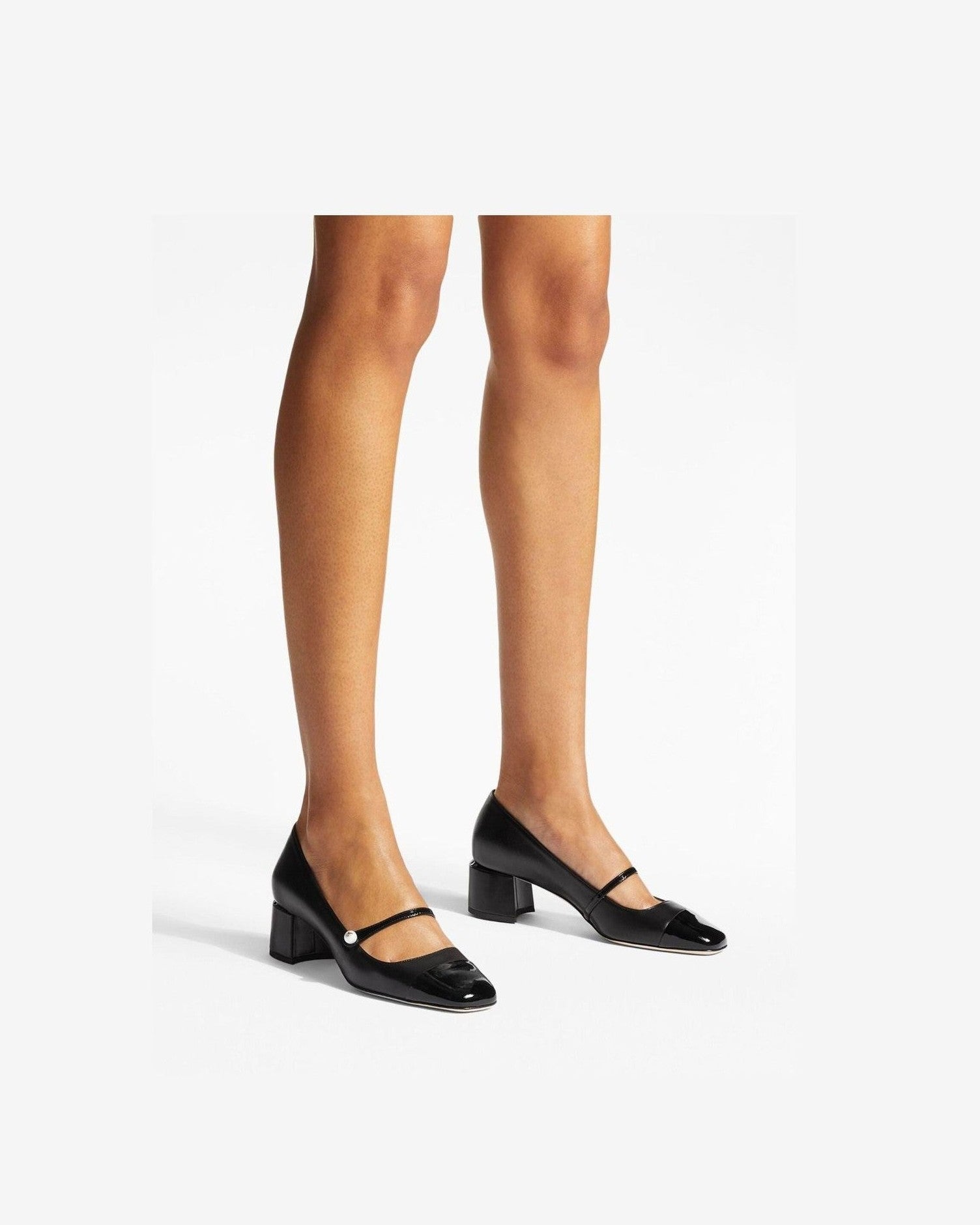 Jimmy Choo Leather Elisa 45 Nappa and Patent Pumps Glam Steals