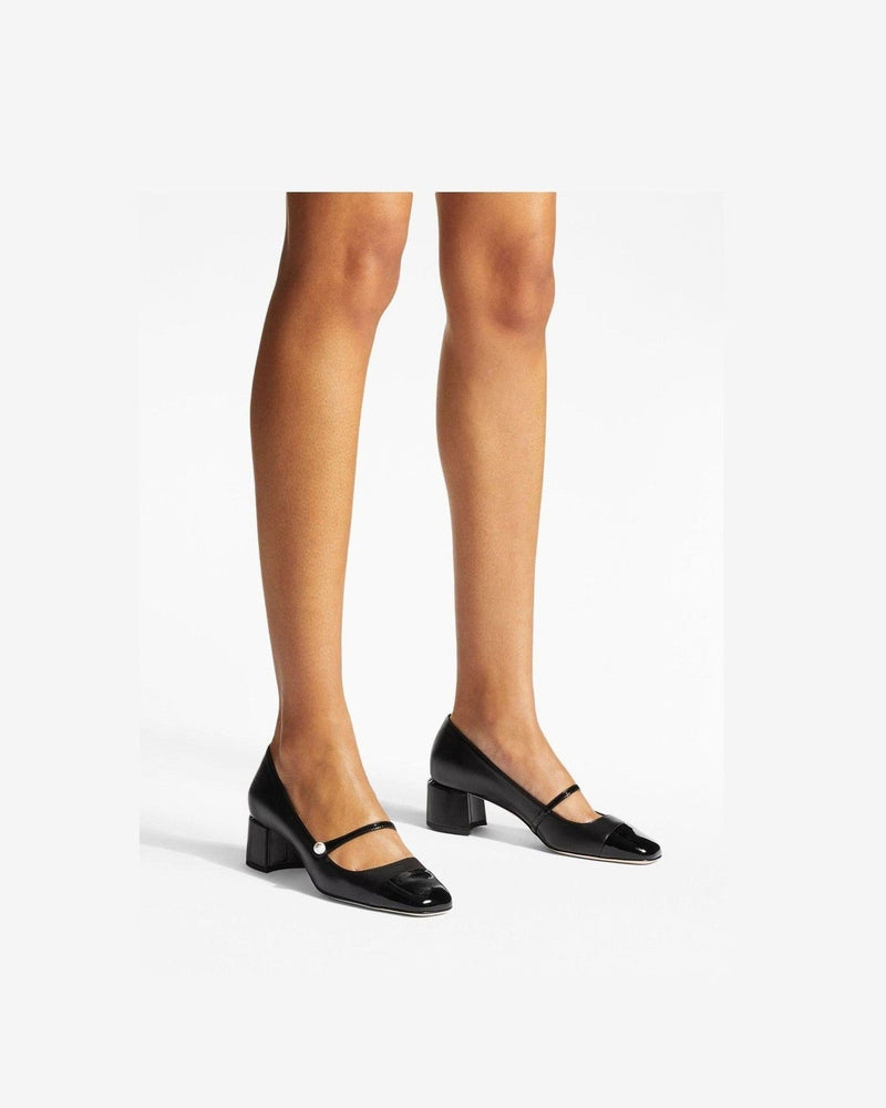 Jimmy Choo Leather Elisa 45 Nappa And Patent Pumps Heels