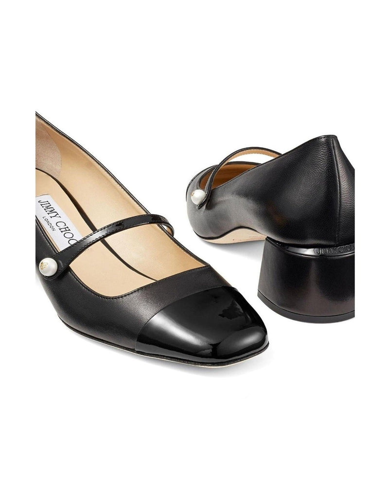 Jimmy Choo Leather Elisa 45 Nappa And Patent Pumps Heels