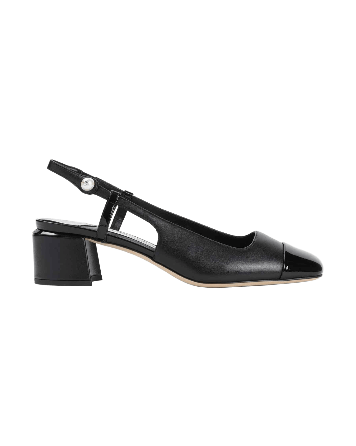 Jimmy Choo Leather Elisa Sling Back 45 Patent and Nappa Pumps Glam Steals