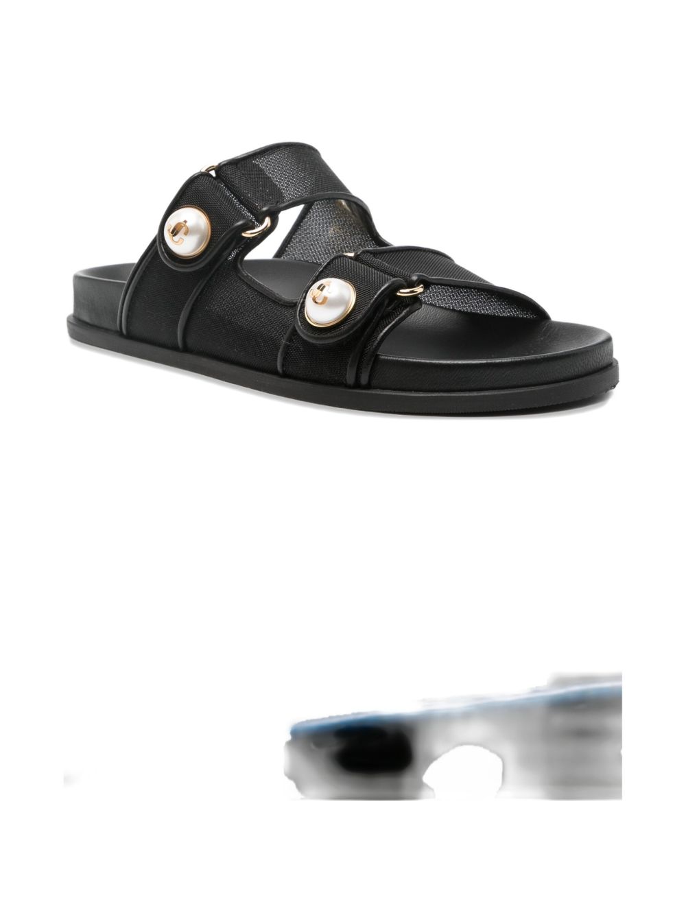 Jimmy Choo Leather Fayence Sandals Low with Pearls Glam Steals