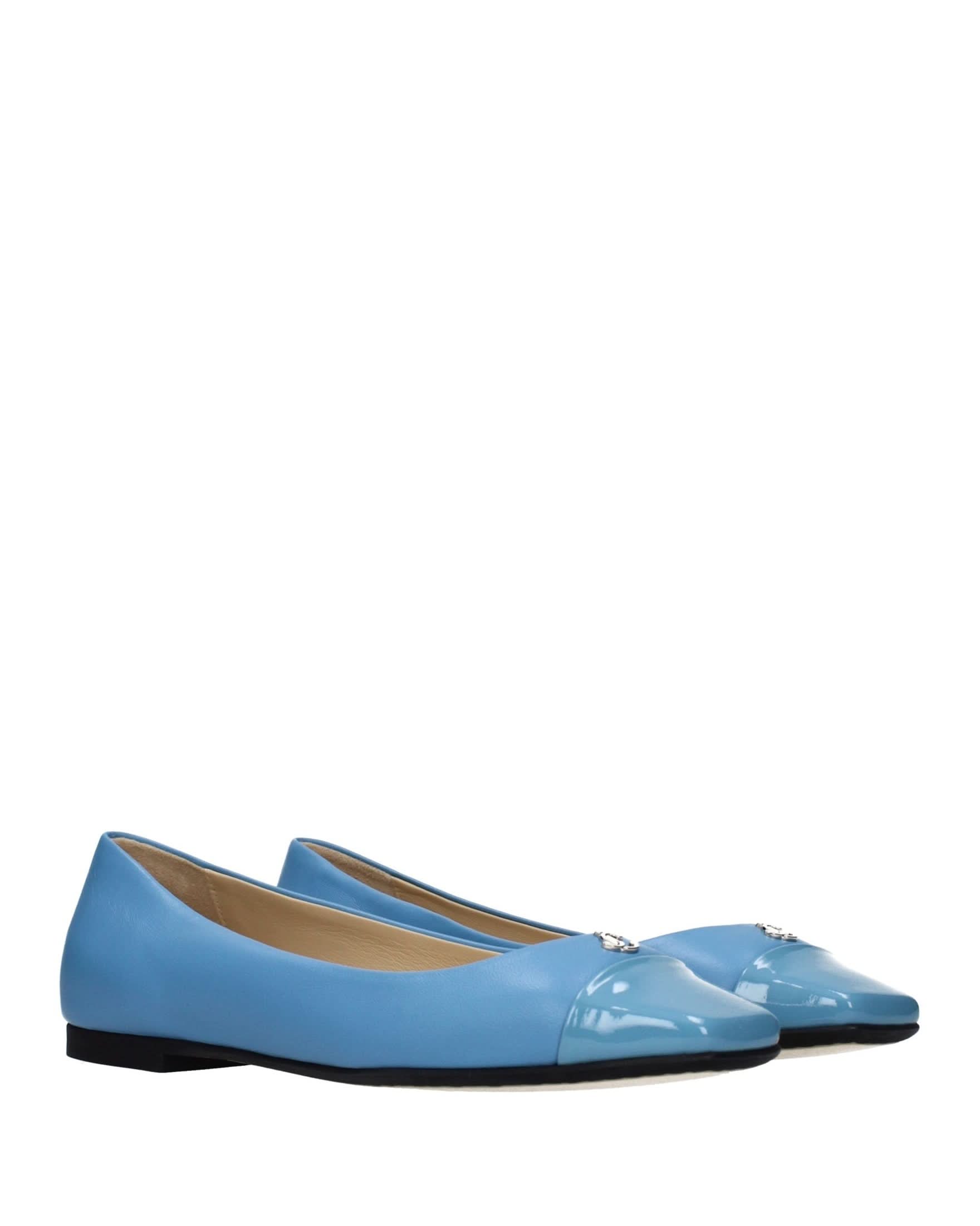 Jimmy Choo Light Blue Leather Ballet Flats Glam Steals