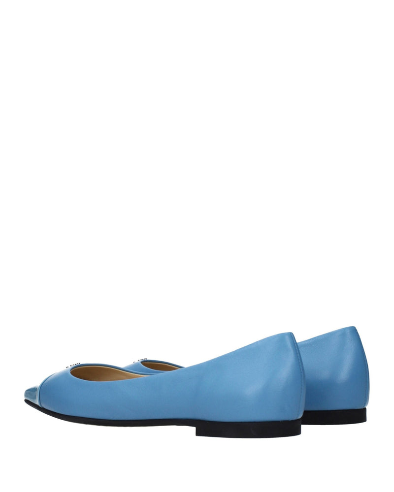 Jimmy Choo Light Blue Leather Ballet Flats Glam Steals