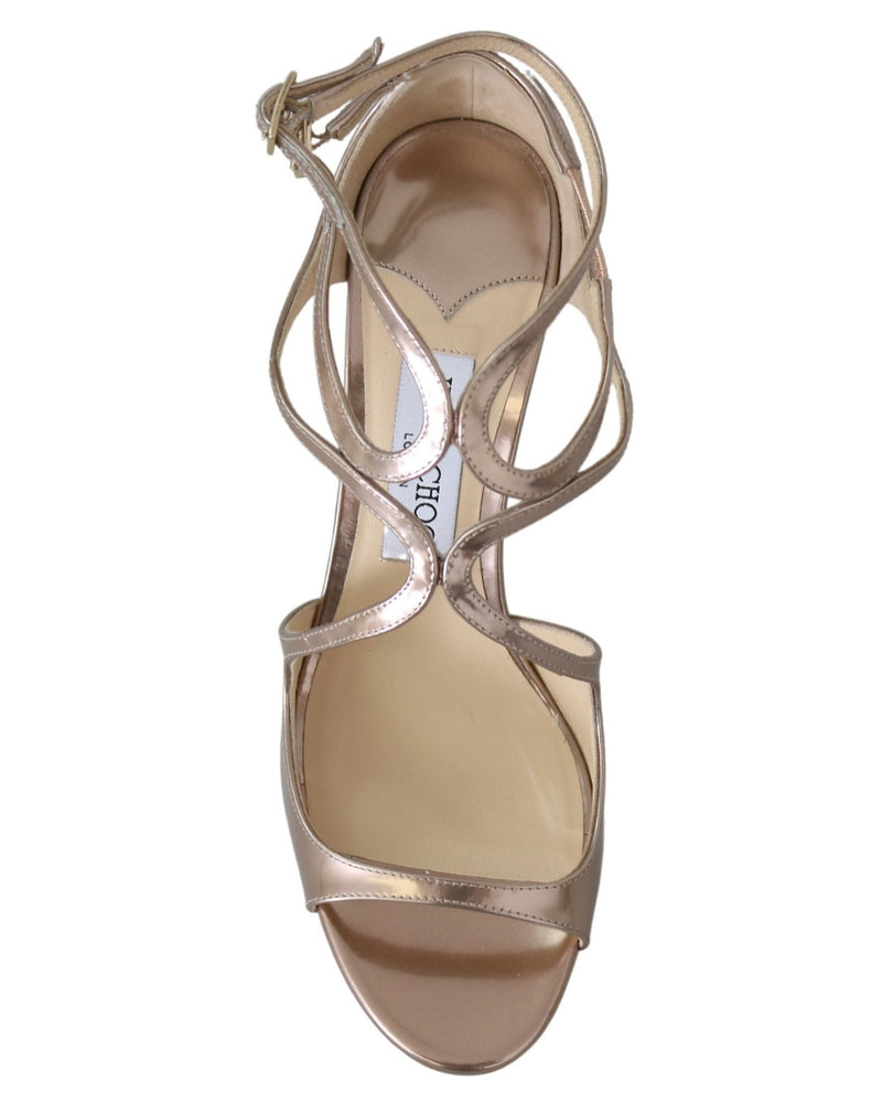 Jimmy Choo Pink Leather Ballet Lance Sandals Pumps Glam Steals