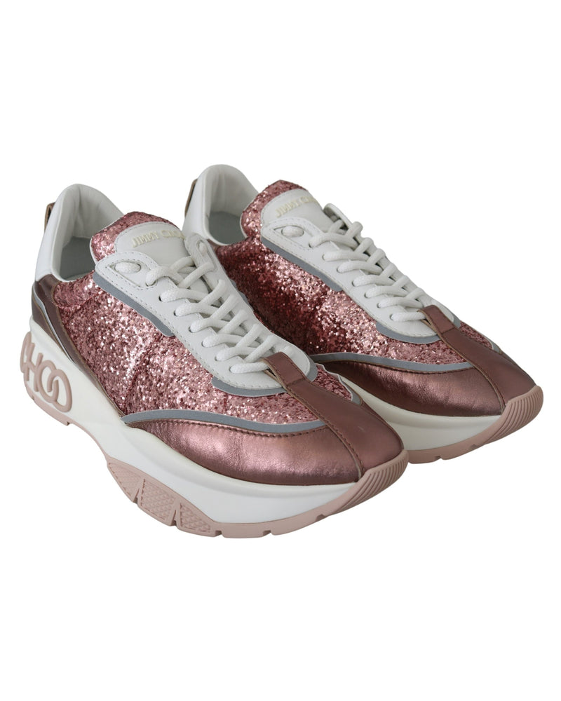 Jimmy Choo Pink Leather Candyfloss Raine Sneakers Glam Steals
